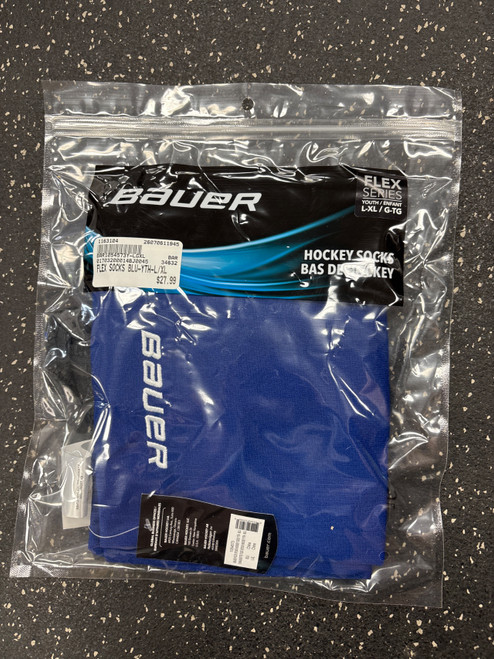Vist Large View of Product Image Which is New BAUER FLEX SOCKS BLU-YTH-L/XL