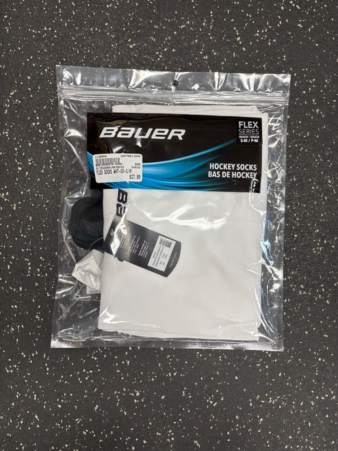 Vist Large View of Product Image Which is New BAUER FLEX SOCKS WHT-SR-S/M