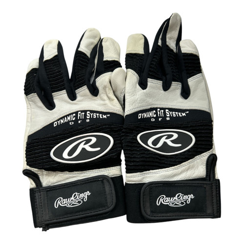 Vist Large View of Product Image Which is Used Rawlings BB/SB Batting Gloves Black And White XL