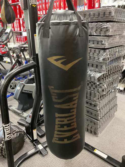 Vist Large View of Product Image Which is Used Everlast 100LB HEAVY BAG + STAND Boxing Heavy Bag Black 100 lb