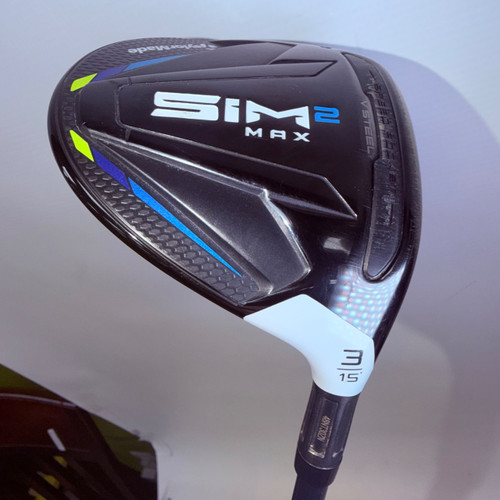 Vist Large View of Product Image Which is Used Taylormade SIM 2 MAX Fujikura Ventus Blue FW 6 S Mens Fairway Wood RH 3 Wood