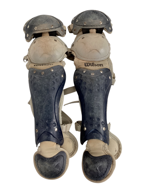 Vist Large View of Product Image Which is Used Wilson GREY AND BLUE Catchers Leg Guards Royal Blue
