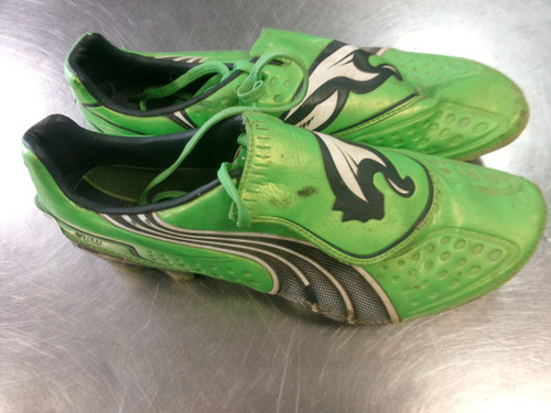 Vist Large View of Product Image Which is Used Puma Soccer Cleats Green Senior 8