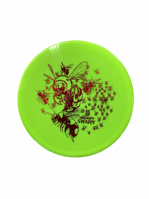 Vist Large View of Product Image Which is Used Discraft BIG Z SWARM Disc Golf Mid Range Neon Green