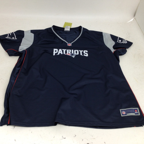 Vist Large View of Product Image Which is Used NFL PATRIOTS JERSEY 4XL FB Top Adult Navy Blue 4X