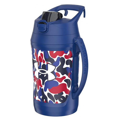 Vist Large View of Product Image Which is New Under Armour 64oz Playmaker Water Jug- Royal Hyper Camo