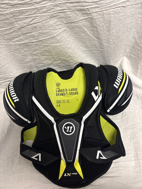Vist Large View of Product Image Which is Used Warrior LX PRO Lacrosse Shoulder Pads Black LG