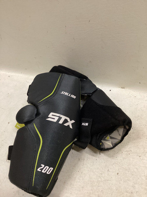 Vist Large View of Product Image Which is Used STX STALLION 200 Lacrosse Arm Pads/Guards Black And Neon Green MD