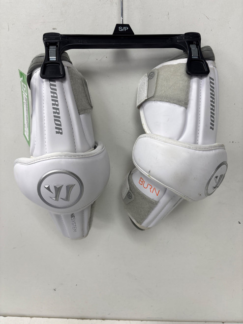 Vist Large View of Product Image Which is Used Warrior BURN Lacrosse Arm Pads/Guards White SM