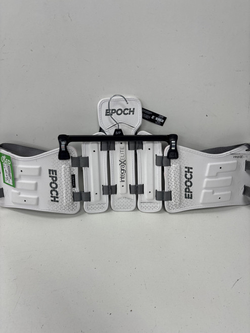 Vist Large View of Product Image Which is Used Epoch INTEGRA X ELITE Lacrosse Rib Pads White SM (new= $155)