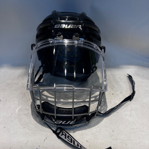 Vist Large View of Product Image Which is Used Bauer BLACK HELMET WITH MASK Helmet Cage Combo Black MD
