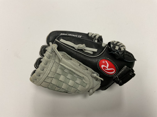 Vist Large View of Product Image Which is Used Rawlings SC105BGB BB/SB Glove RH Throw Black And Grey 10 1/2"
