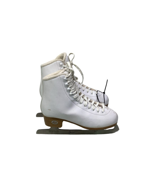 Vist Large View of Product Image Which is Used Riedell HORIZON SPIRAL STAINLESS STEEL WomensFigure Skate White Senior 8