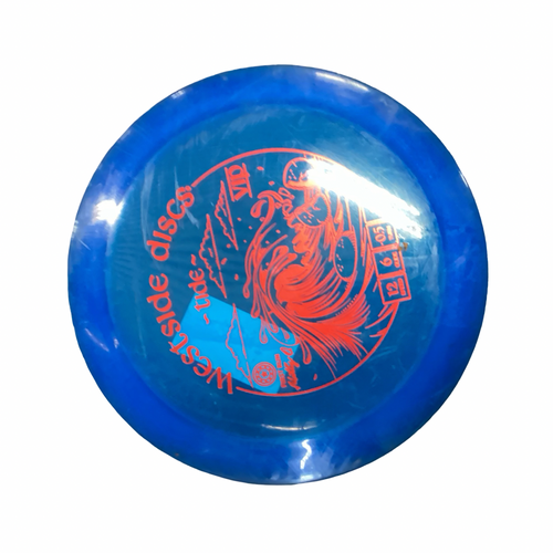 Vist Large View of Product Image Which is Used Westside VIP TIDE Disc Golf Driver Navy Blue