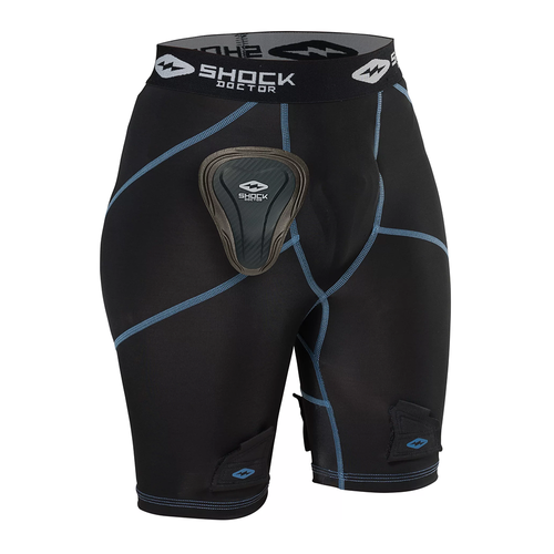 Vist Large View of Product Image Which is New Shock Doctor Compression Hockey Shorts with Pelvic Protector- Girls XS