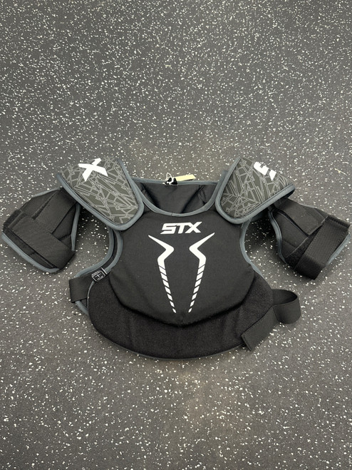Vist Large View of Product Image Which is Used STX STALLION 200 Lacrosse Shoulder Pads Black MD