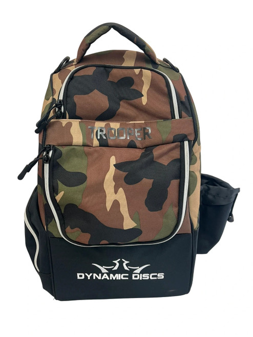 Vist Large View of Product Image Which is Used Dynamic Discs Trooper Camoflauge Disc Golf Backpack