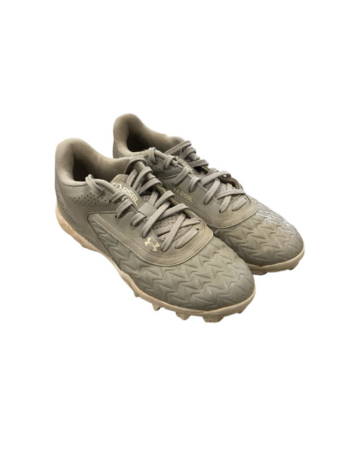 Vist Large View of Product Image Which is Used Under Armour BASEBALL CLEATS GREY BB/SB Cleats Grey Senior 6.5