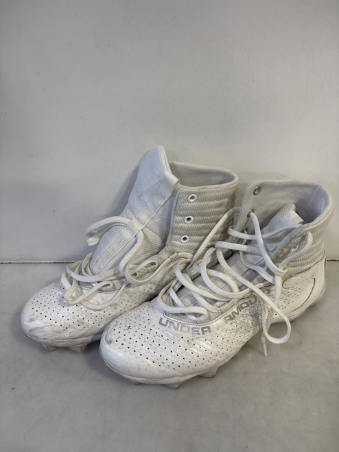 Vist Large View of Product Image Which is Used Under Armour Adult FB Cleats White Senior 9
