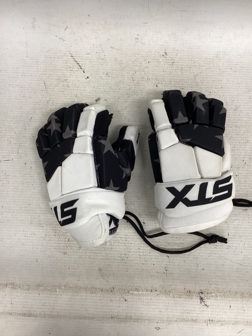 Vist Large View of Product Image Which is Used STX STALLION 75 Lacrosse Gloves Junior White XS