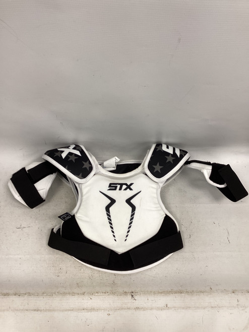 Vist Large View of Product Image Which is Used STX STALLION 75 Lacrosse Shoulder Pads White SM
