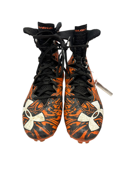Vist Large View of Product Image Which is Used Under Armour Adult FB Cleats Orange Senior 8