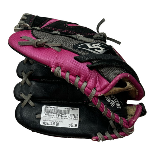 Vist Large View of Product Image Which is Used Louisville Slugger DV14-HP LHT GLOVE BB/SB Glove LH Throw Black And Pink 10 1/2"