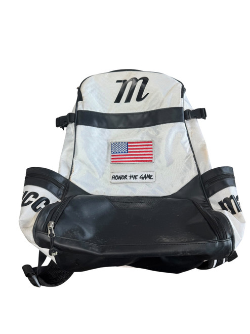 Vist Large View of Product Image Which is Used Marucci PLAYER BACKPACK BB/SB Player Backpack White