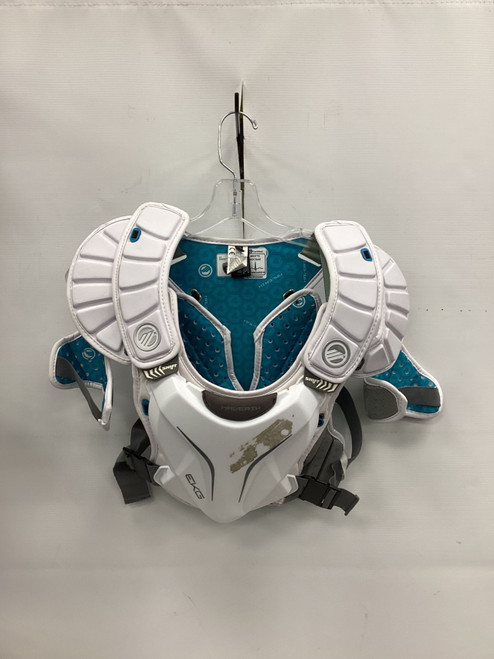 Vist Large View of Product Image Which is Used Maverik SHIFT CHEST PAD Lacrosse Shoulder Pads White SM