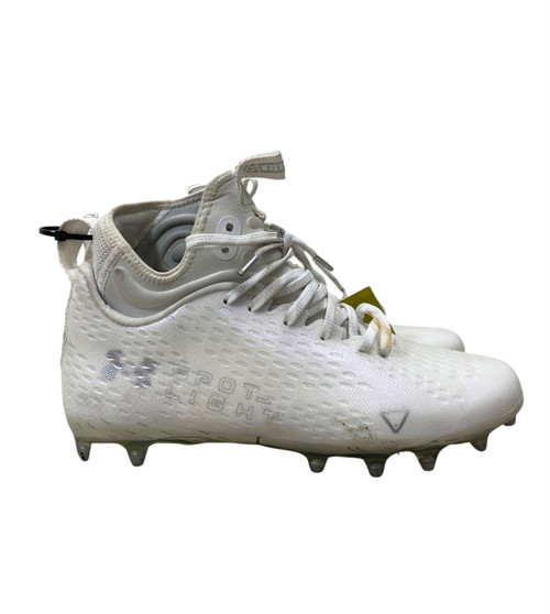 Vist Large View of Product Image Which is Used Under Armour Adult FB Cleats White Senior 8