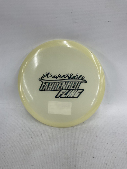 Vist Large View of Product Image Which is Used FLING FAHRENHEIT Disc Golf Mid Range White