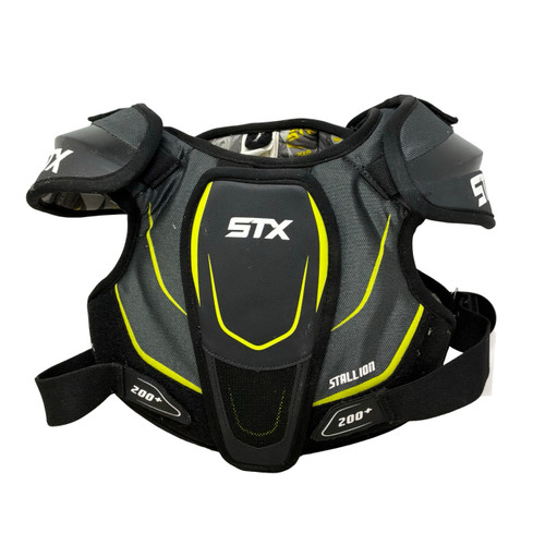 Vist Large View of Product Image Which is Used STX STALLION 200+ Lacrosse Shoulder Pads Black MD