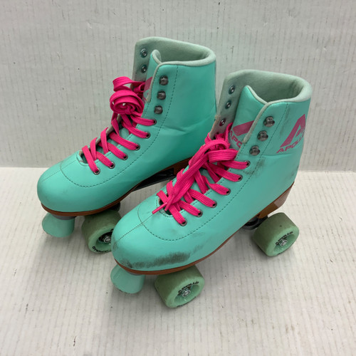 Vist Large View of Product Image Which is Used APOLLO Junior Roller Quad Skates Turquoise Adjustable