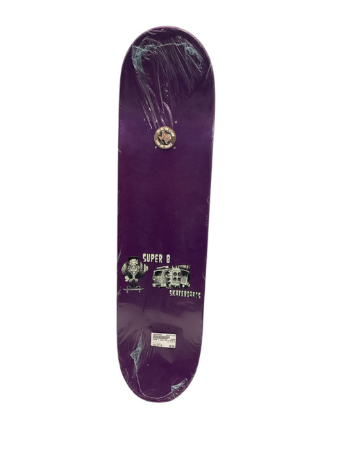 Vist Large View of Product Image Which is Used SUPER 8 Skateboard Deck Only Purple 8 1/2"