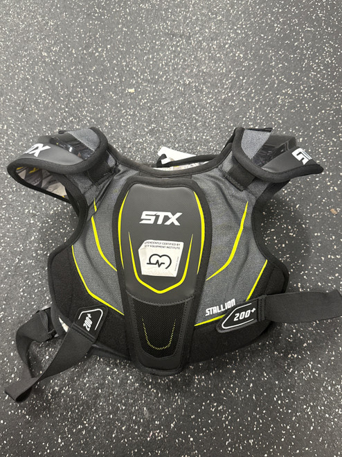 Vist Large View of Product Image Which is Used STX STALLION 200+ Lacrosse Shoulder Pads Black LG