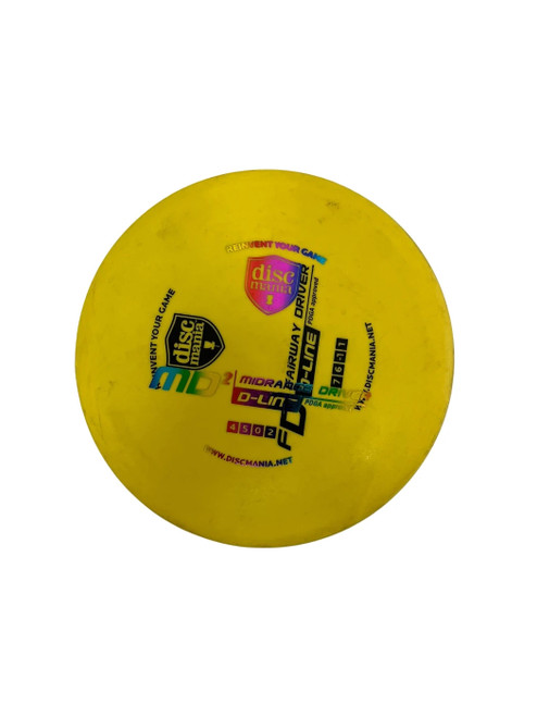 Vist Large View of Product Image Which is Used Discmania DLine MD2 150g Disc Golf Mid Range Yellow 