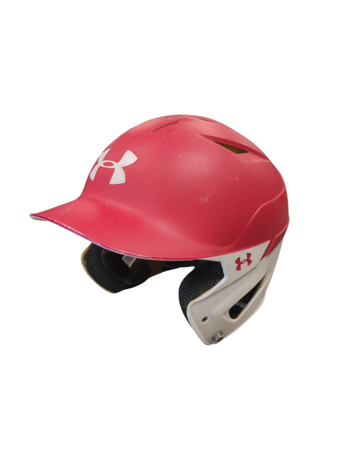 Vist Large View of Product Image Which is Used Under Armour UABH2-100 6 1/2 - 7 1/2 Batting Helmet No Mask Red And White MD