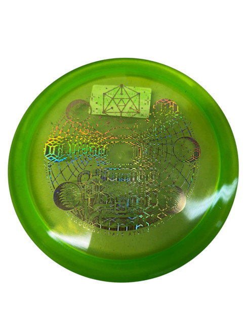 Vist Large View of Product Image Which is Used Discmania THOUGHTSPACE COLLAB FD Disc Golf Driver Neon Green 173g