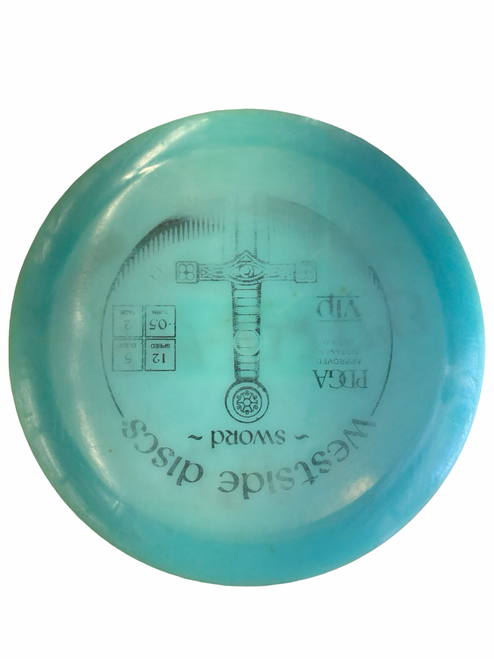 Vist Large View of Product Image Which is Used Westside SWORD Disc Golf Driver Teal