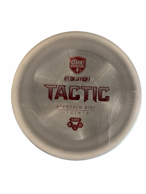 Vist Large View of Product Image Which is Used Discmania EVOLUTION TACTIC HARD EXO Disc Golf Mid Range Grey