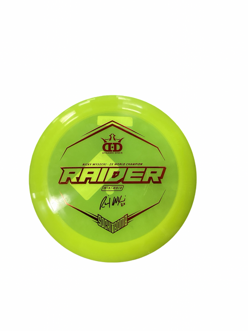 Vist Large View of Product Image Which is Used Dynamic Discs RAIDER Disc Golf Driver Yellow