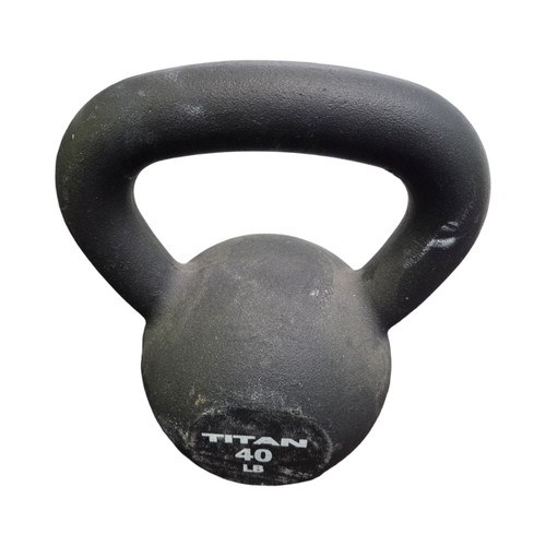 Vist Large View of Product Image Which is Used 40LB KETTLEBELL Kettle Dumbbell (Each) Black 40 lb
