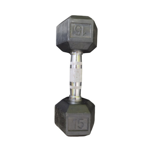Vist Large View of Product Image Which is Used 15 LB HEX DUMBBELL Hex Dumbbell (Each) 15 lb