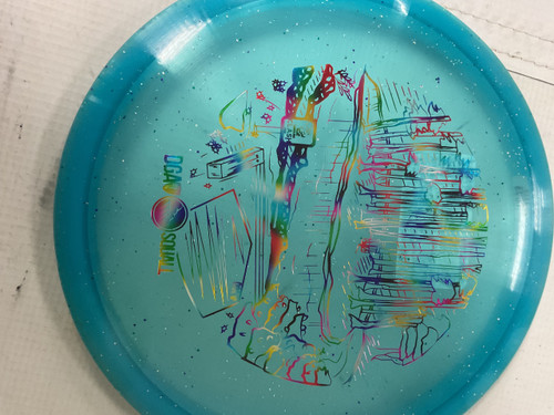 Vist Large View of Product Image Which is Used DGA SQUALL Disc Golf Mid Range Carolina Blue