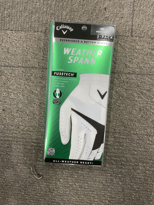 Vist Large View of Product Image Which is Used Callaway WEATHER SPANN Mens Golf Glove White M/L