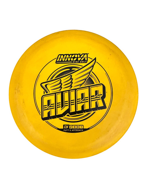 Vist Large View of Product Image Which is Used Innova DX AVIAR Disc Golf Putter Yellow
