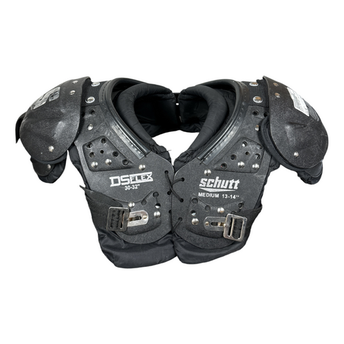 Vist Large View of Product Image Which is Used Schutt DS FLEX 13-14'' Football Shoulder Pads Black Medium