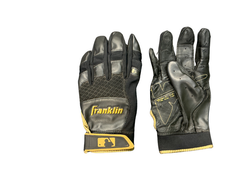 Vist Large View of Product Image Which is Used Franklin BB/SB Batting Gloves Black MD