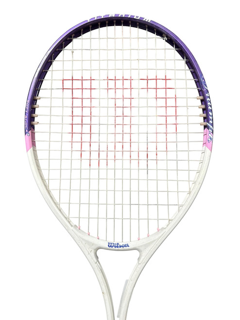 Vist Large View of Product Image Which is Used Wilson TITANIUM Womens Tennis Racquet White 4 1/4"
