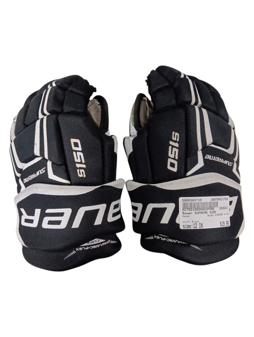 Vist Large View of Product Image Which is Used Bauer SUPREME S150 Senior Gloves Black 12"